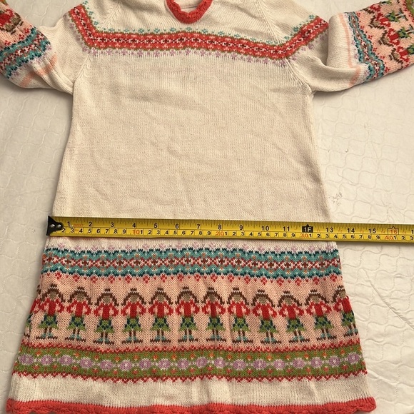 Gap ivory multicolor hooded fair isle knit sweater dress or tunic - Picture 5 of 6